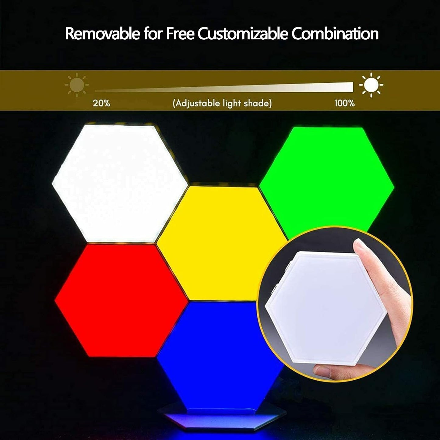 Hexagon LED Lights - 6 Pieces