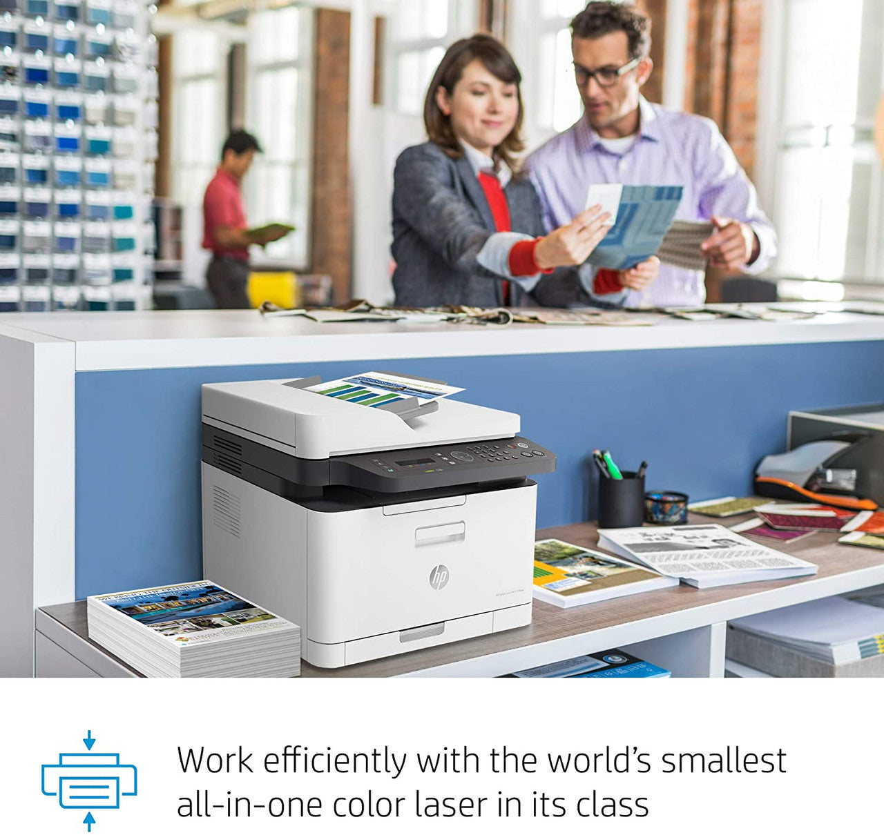 HP Color Laser 179fnw Wireless All in One Laser Printer with Mobile Printing; Built-in Ethernet, Works with Alexa;