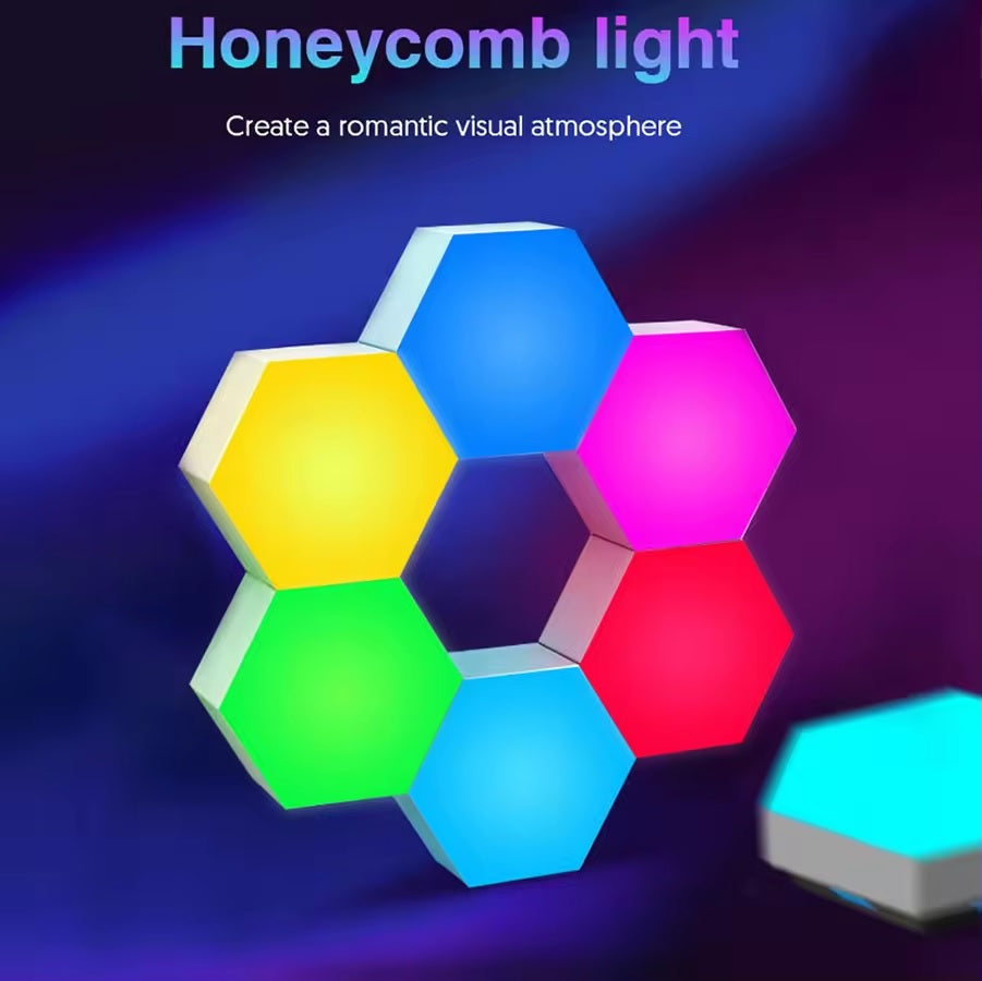 Hexagon LED Lights - 6 Pieces